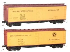 Accurail 1217 HO Scale 40' Wood Reefer Car Kit WFEX / FGEX 2 Pack - NOS