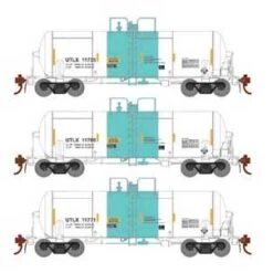 Athearn Genesis G25637 HO Scale 13,600 Gallon Acid Tank Car White & Green UTLX 3 Pack