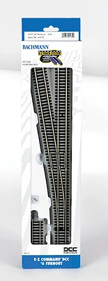 Bachmann 44135 HO Scale E-Z Track Command #6 Left Hand Turnout With DCC