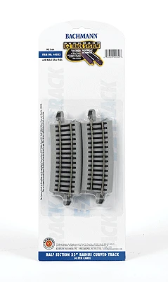 Bachmann 44532 HO Scale E-Z Track 22" Radius 1/2 Curve 4 Pack