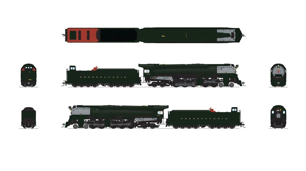 BLI 7800 HO Scale Pennsylvania Q2 Duplex (Prototype) 4-4-6-4 Steam Loco PRR 6131 Paragon4 Hybrid - Image 2