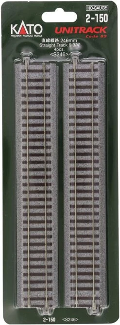 Kato 2150 HO Scale UniTrack 246mm 9-3/4" Straight (4 Pack)