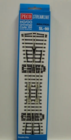 Peco SL90 HO Scale Code 100 Track Insulfrog Double Slip Switch