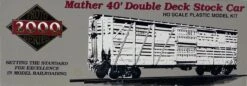 Proto 2000 433-21382 HO Scale 40' Mather Double Deck Stock Car Kit CB&Q 50091 - NOS