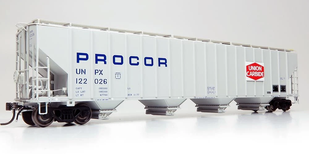 Rapido Trains 157003A HO Scale Procor 5820 Covered Hopper "Union Carbide" UNPX #'s Vary