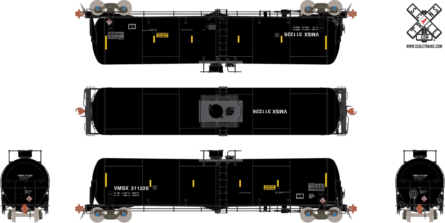 ScaleTrains 31786 Rivet HO Scale Trinity 31K Tank Car W/ Shields Valero Ethanol VMSX 311769 - Image 2